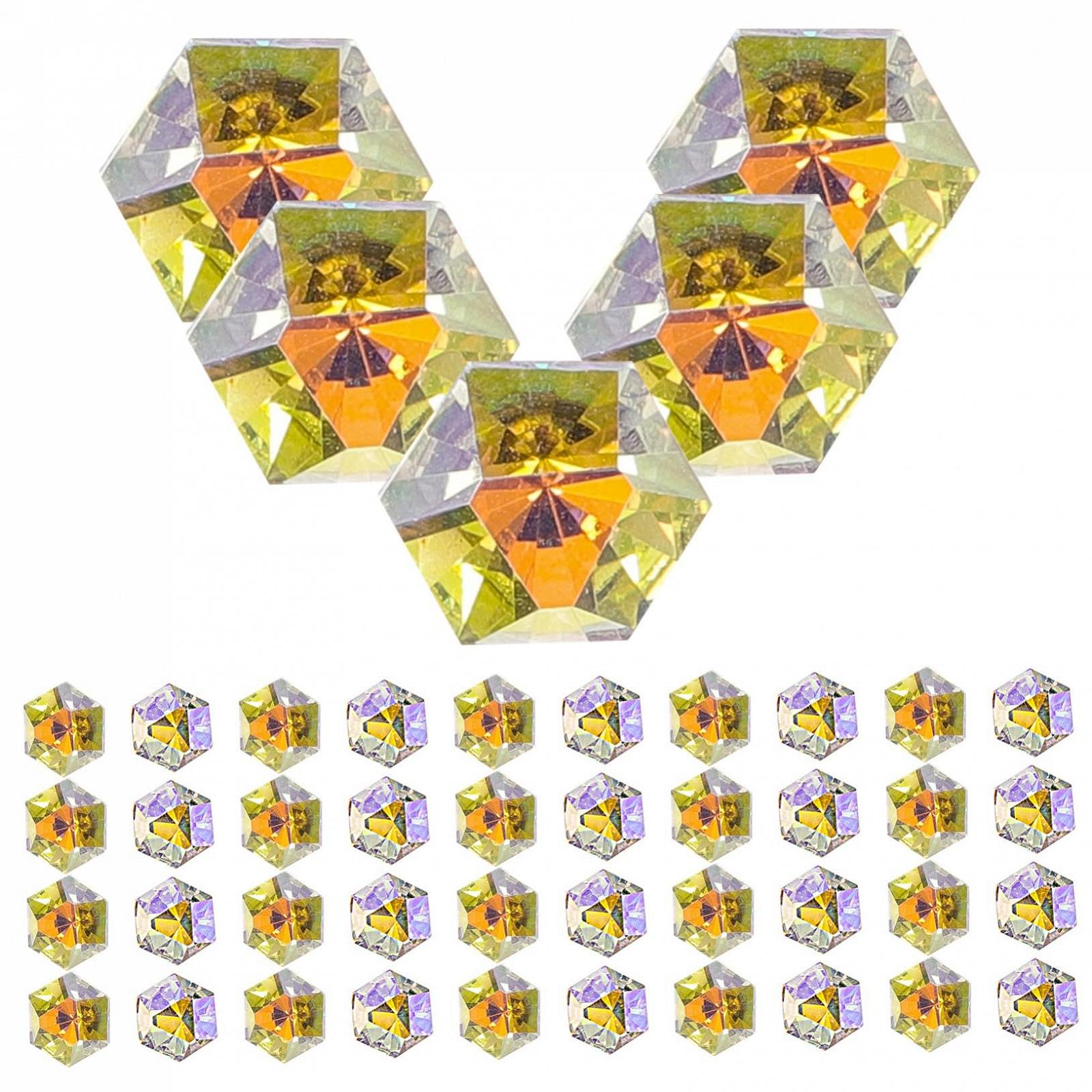Стразы для ногтей Healvian, шестиугольные, 50 шт., фото №1