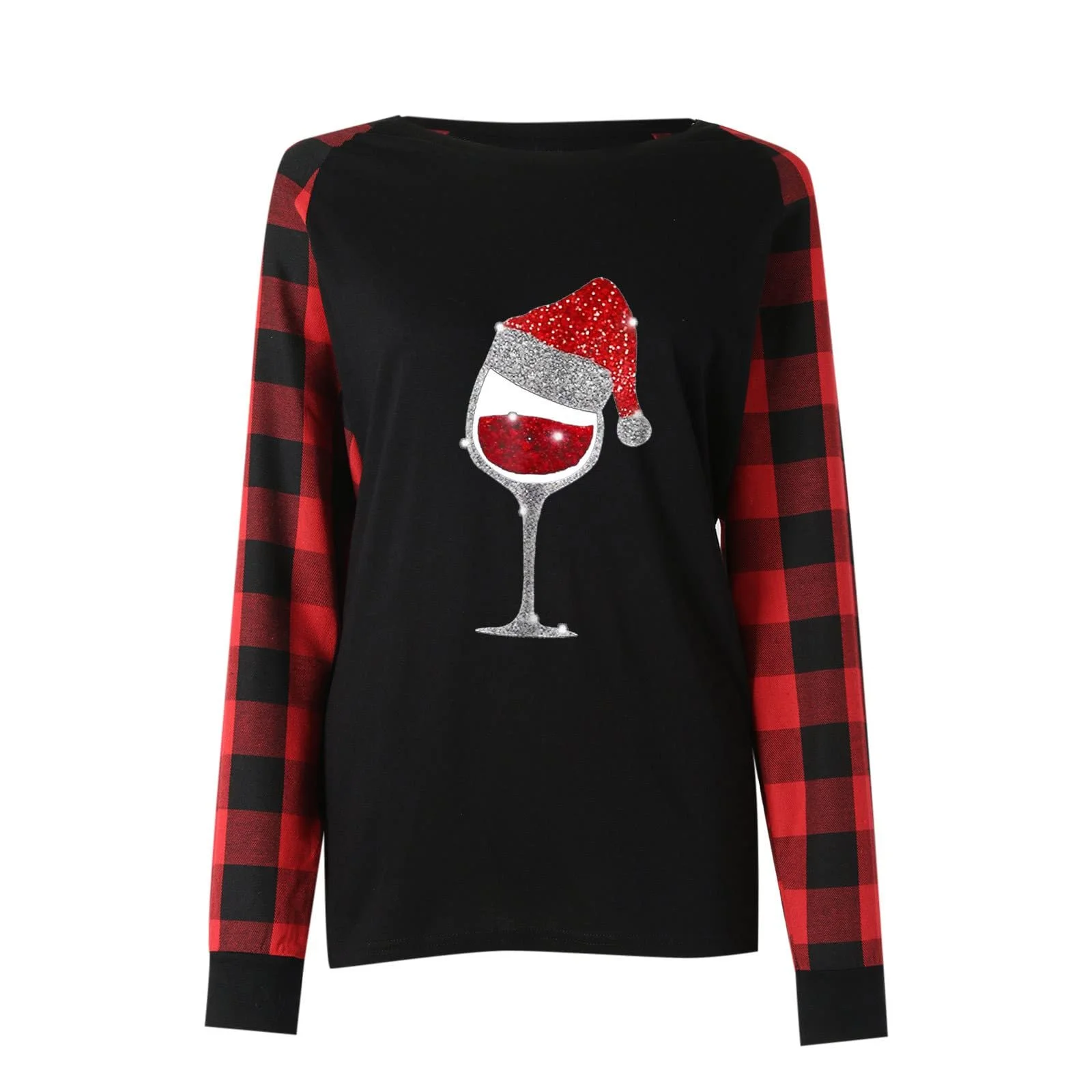 Жіночий світшот з довгими рукавами, круглим вирізом та різдвяним принтом, фото №3