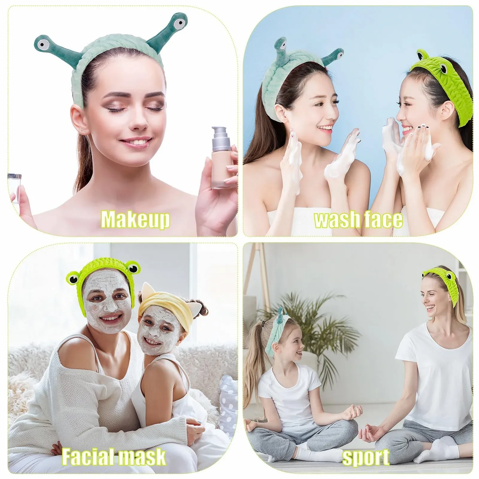 Набір пов'язок на голову для вмивання обличчя, фото №7 Набір пов'язок на голову для вмивання обличчя, фото №7