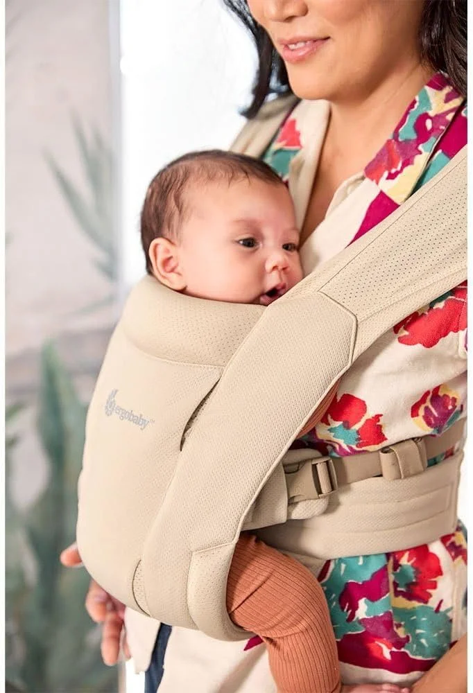 Дитячий рюкзак-переноска Ergobaby Embrace Soft Air Mesh для новонароджених 2-позиційний Кремовий, фото №6
