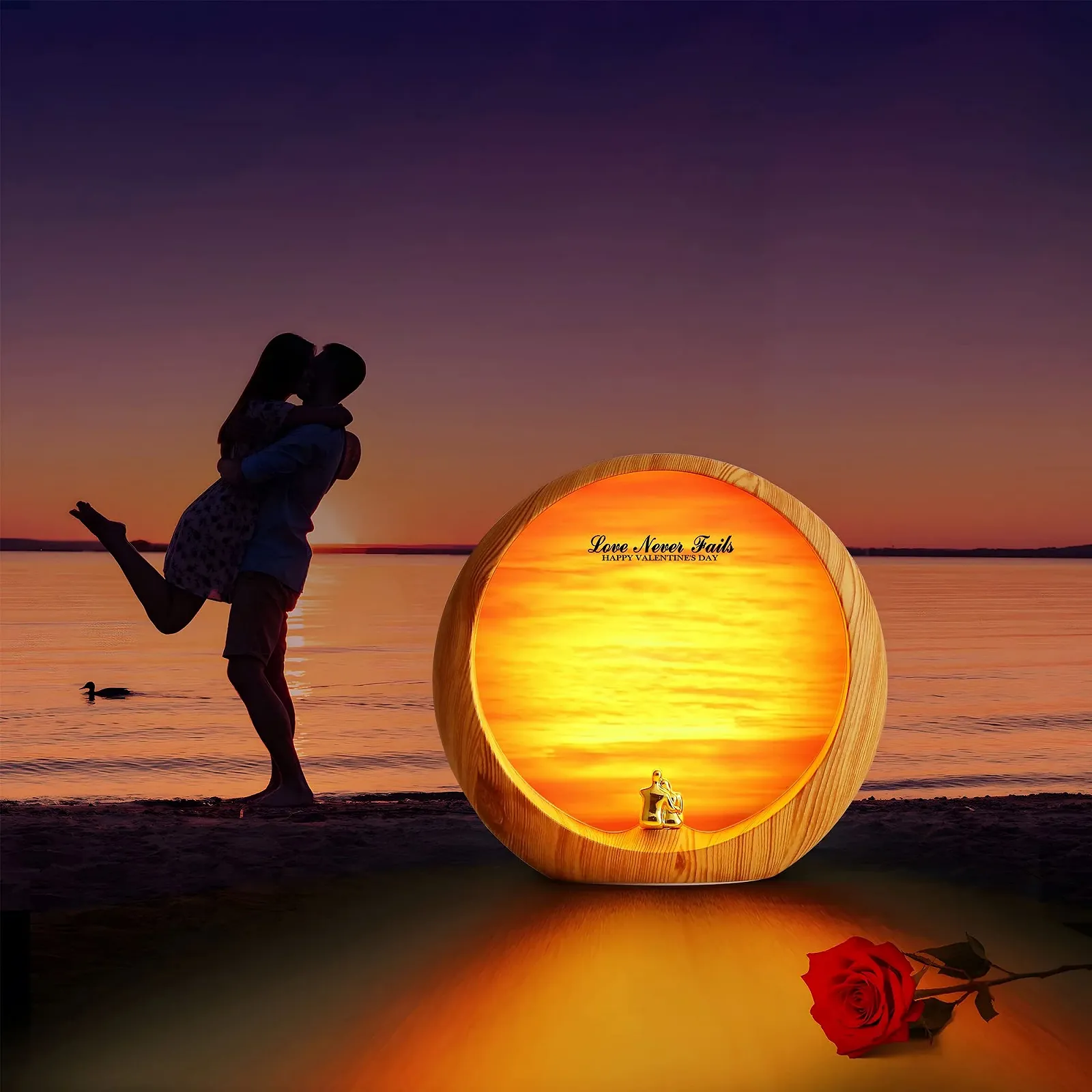 Настільна лампа mamre Golden Sunset Lamp, USB, сенсорна, з регулюванням яскравості, декор для дому, фото №3