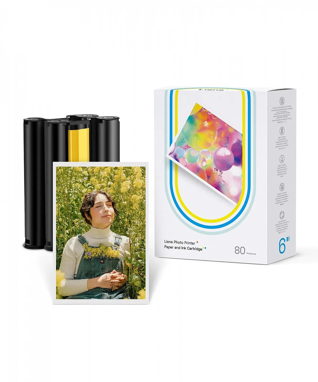 Фотобумага и ленты Liene Amber M100/M200/M110/M210 80 листов 10 x 15 см + 2 ленты, фото №1