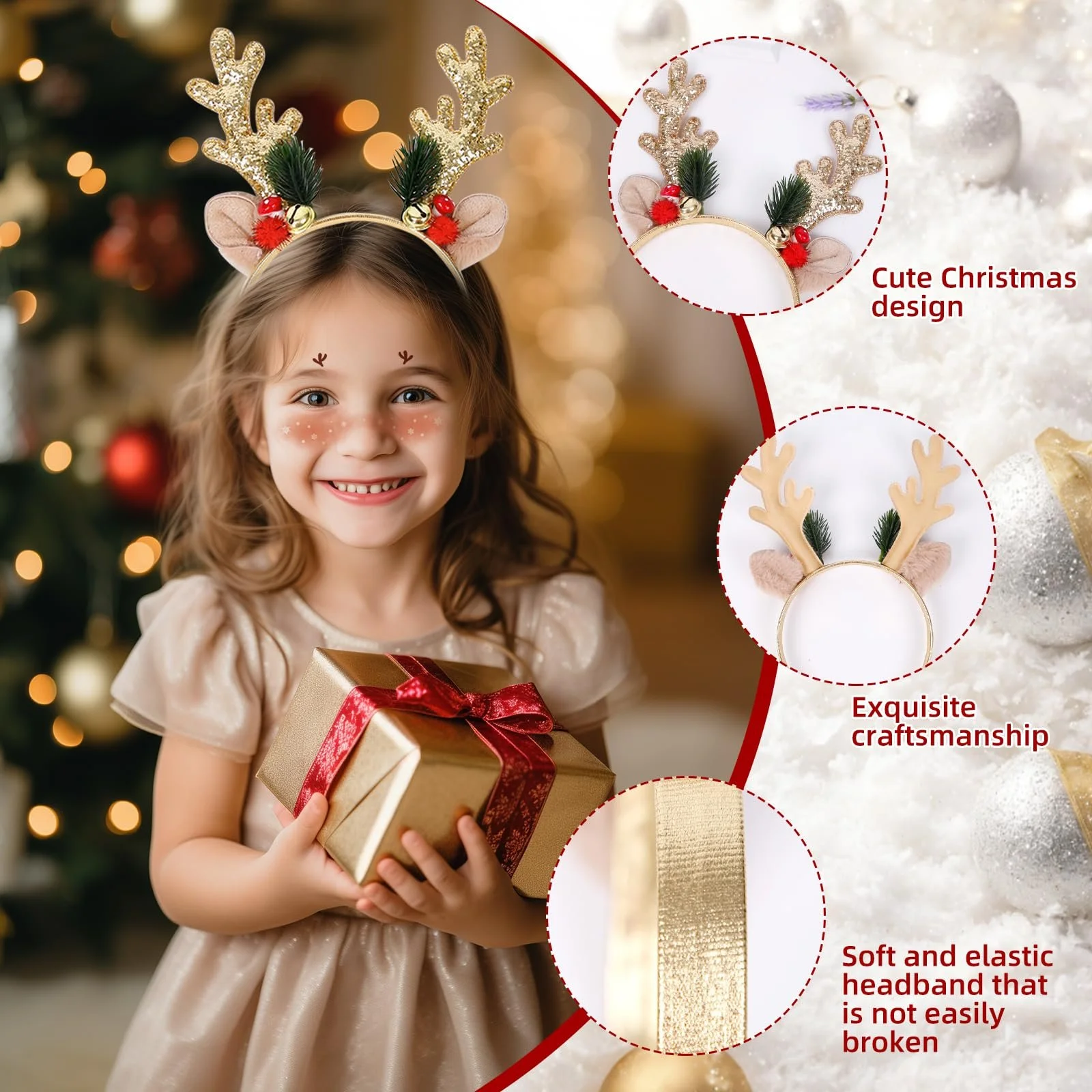 Обруч Різдвяний, Набір з 2 Різдвяних прикрас для голови, фото №4