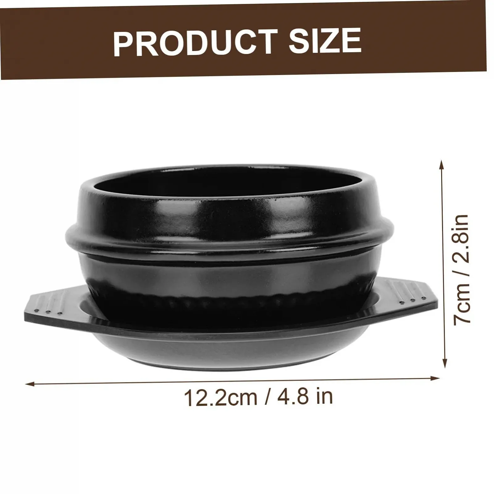 Горшок для бибимбапа Ceramic с ручкой и ложкой антипригарный, фото №2