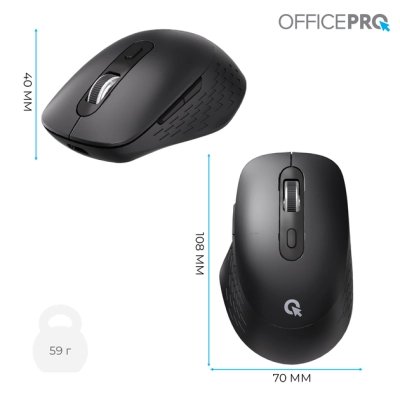 Мышка OfficePro M265B Wireless/Bluetooth Silent Click Black (M265B), фото №12 Мышка OfficePro M265B Wireless/Bluetooth Silent Click Black (M265B), фото №12