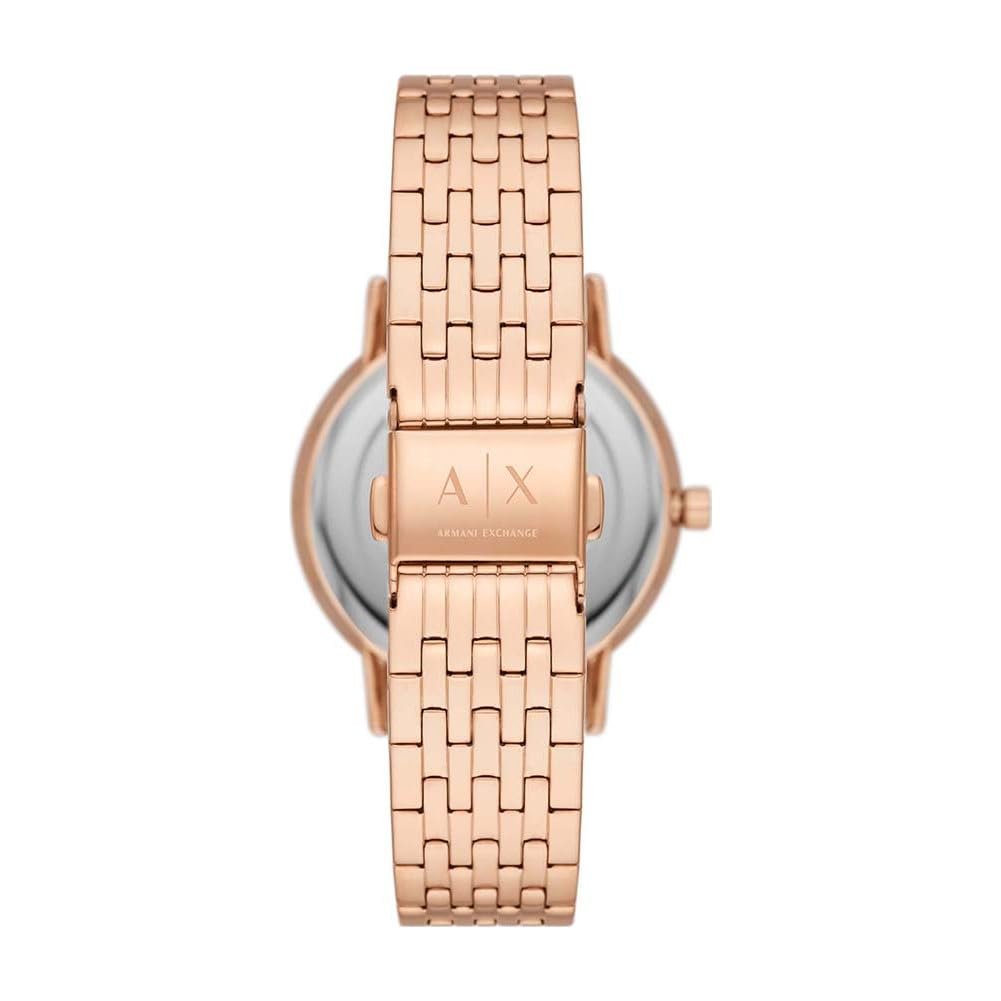 Женские часы трехстрелочные Armani Exchange 36 мм, розовое золото, браслет, фото №3
