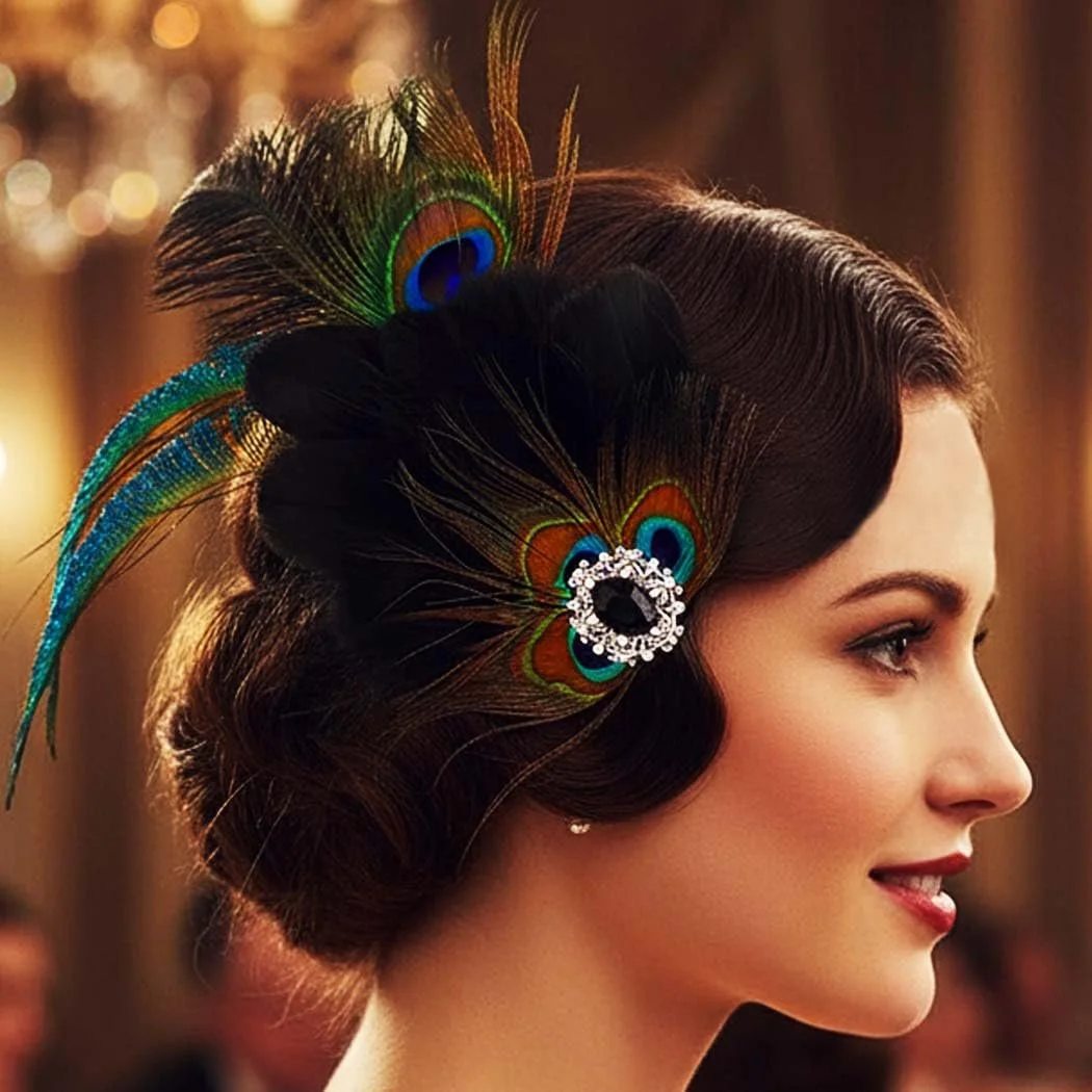 Обруч на голову Reaky в стилі бохо з пір'ям, фото №4