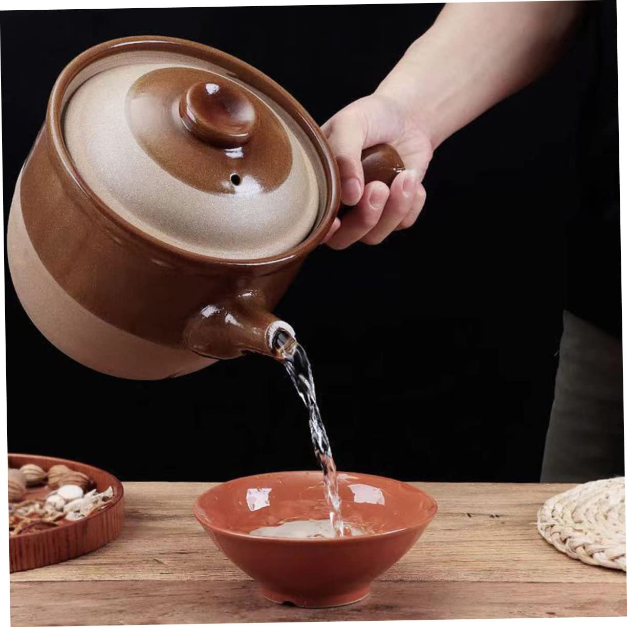 Глиняный горшок Mobestech традиционный китайский керамический с носиком жаропрочный для газовых плит, фото №9