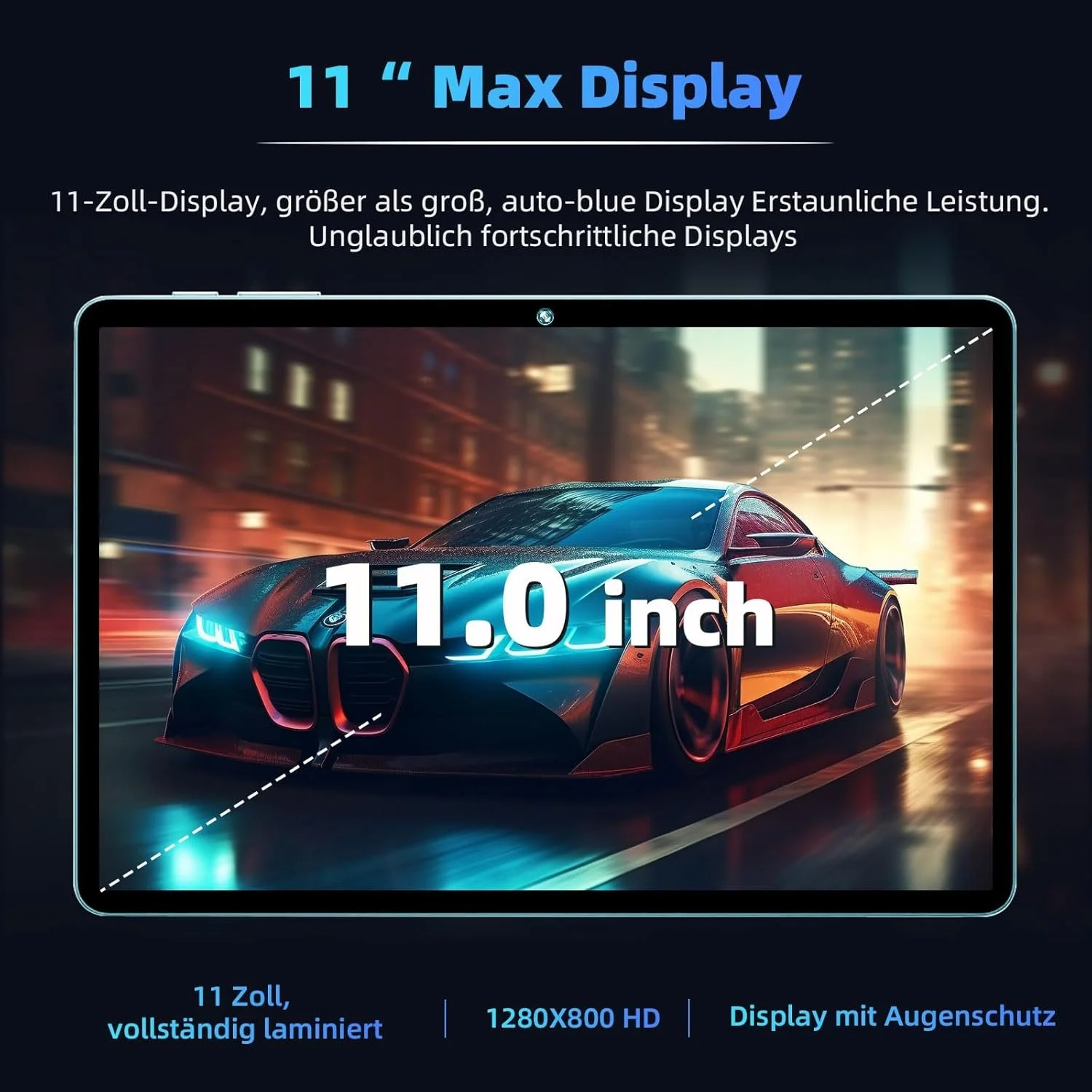 Планшет 11" COLORROOM C5 6+6/128Gb 8 ядер Android 14 8000 mAh Блакитний, фото №5