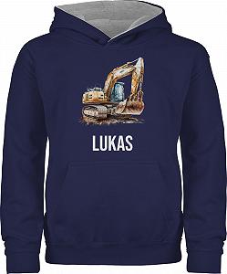 Детский худи Shirtracer Экскаватор Водитель Строительный транспорт - Фото 1