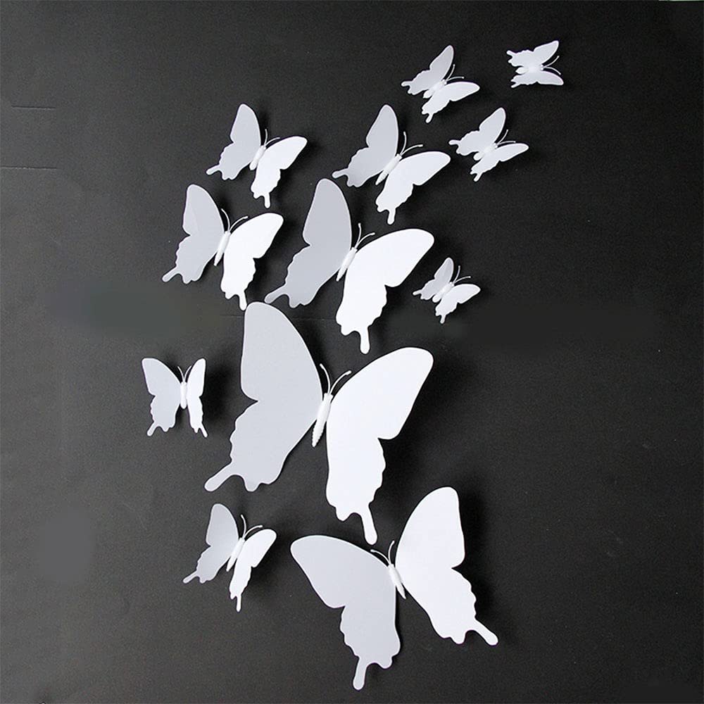 3D наклейки на стену Бабочки Набор 24 шт Белый, фото №6