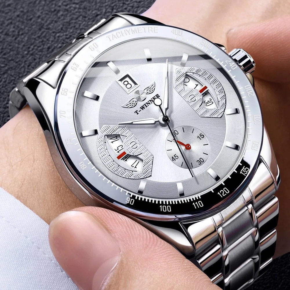 Годинник Winner 8267 Срібний, фото №3