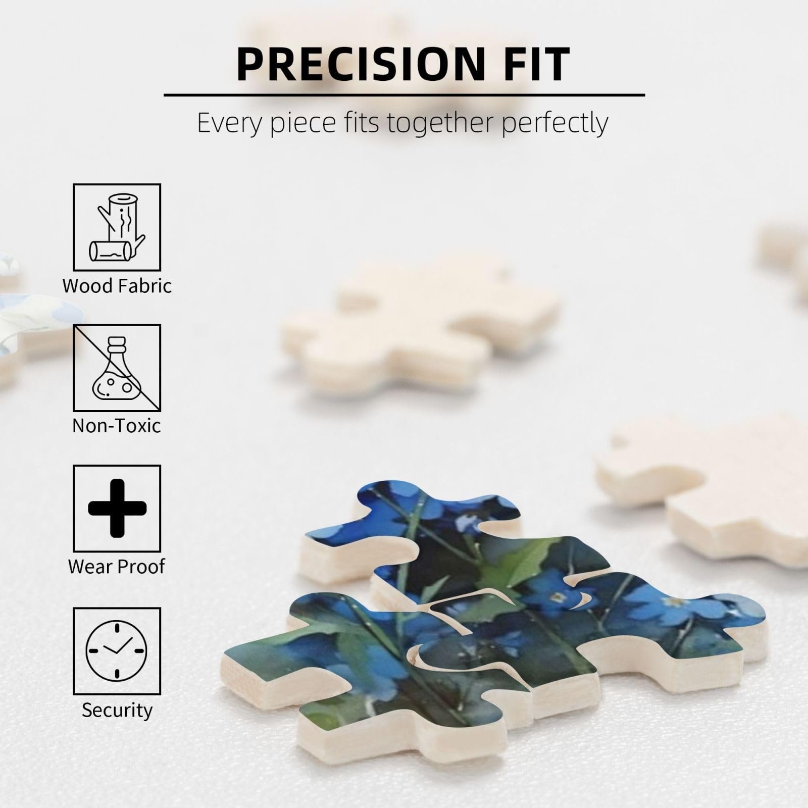 Дерев'яний пазл Watercolour Forget Me Not Flowers 500 елементів для дорослих та підлітків, фото №5