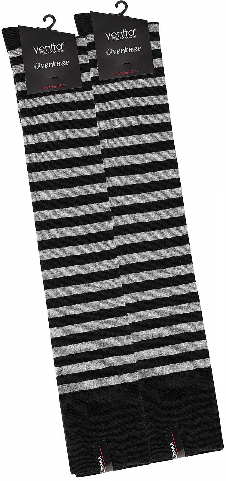 Yenita 2 пари жіночих гольфів вище коліна в смужку, фото №3