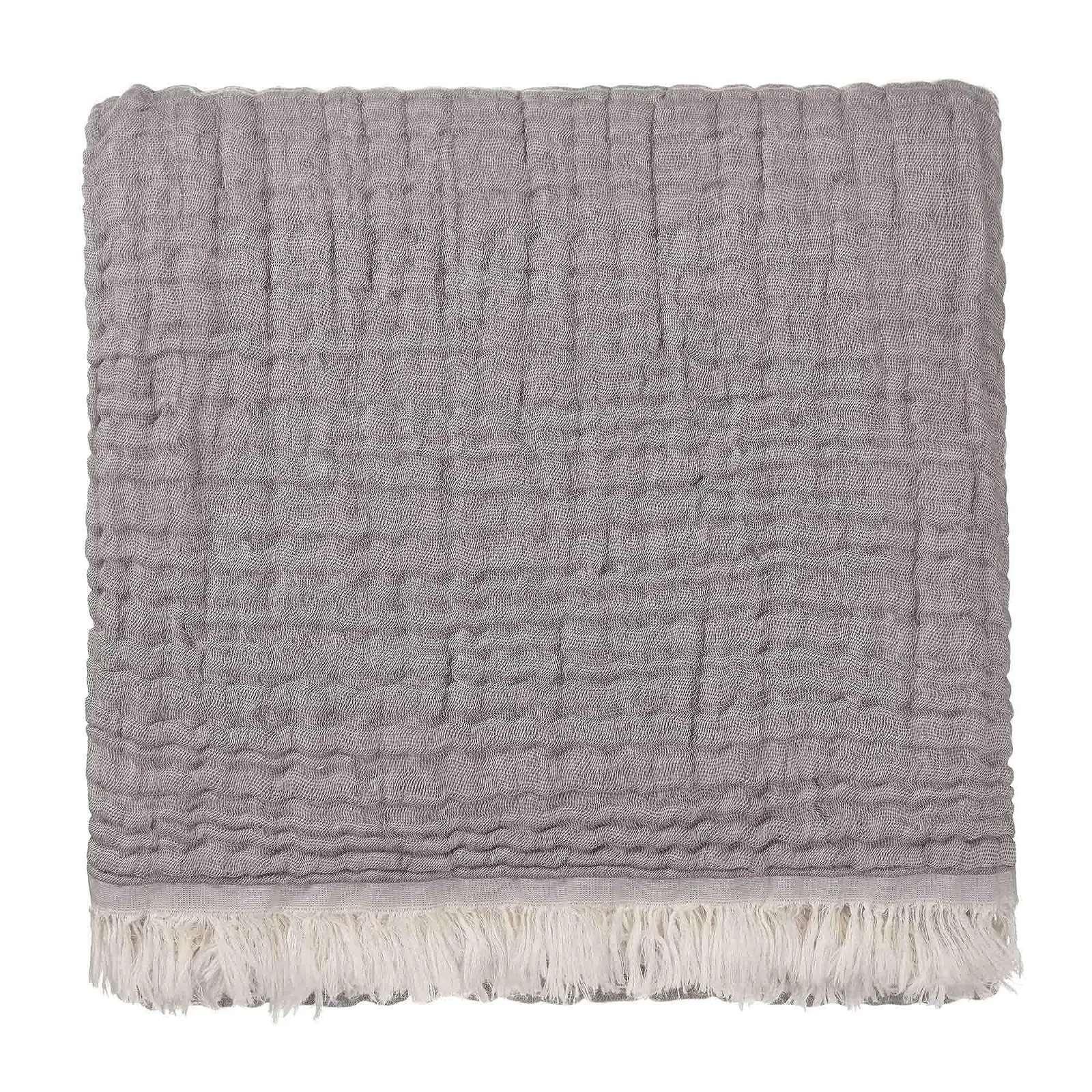 Одеяло URBANARA Couco Muslin, 100% хлопок, светло-серый/серый, марля с эффектом stonewash, 130 x 190 см, фото №2
