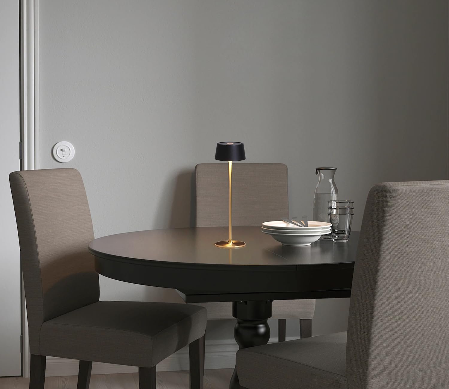 Настільна лампа DAWALIGHT Акумуляторна LED 4000 мАгод 2700 K Чорно-золота, фото №7