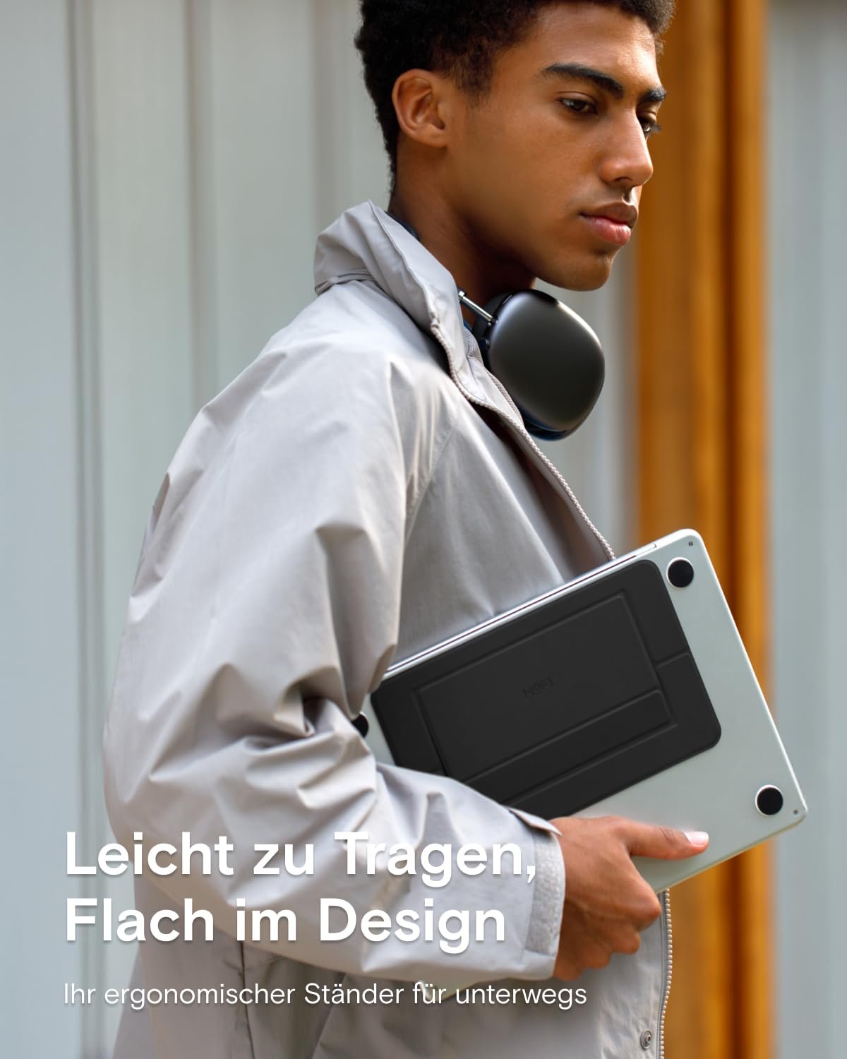 Подставка для ноутбука MOFT Invisible Airflow с открытым дизайном для рассеивания тепла, регулируемым двойным углом, многоразового использования и без остатков, совместима с ноутбуками до 16 дюймов Черный, фото №3