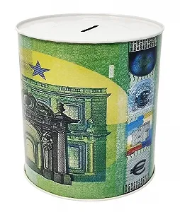 Скарбничка 100 Євро металева жерстяна 15 x 14 см synthetic.ua - Фото 1