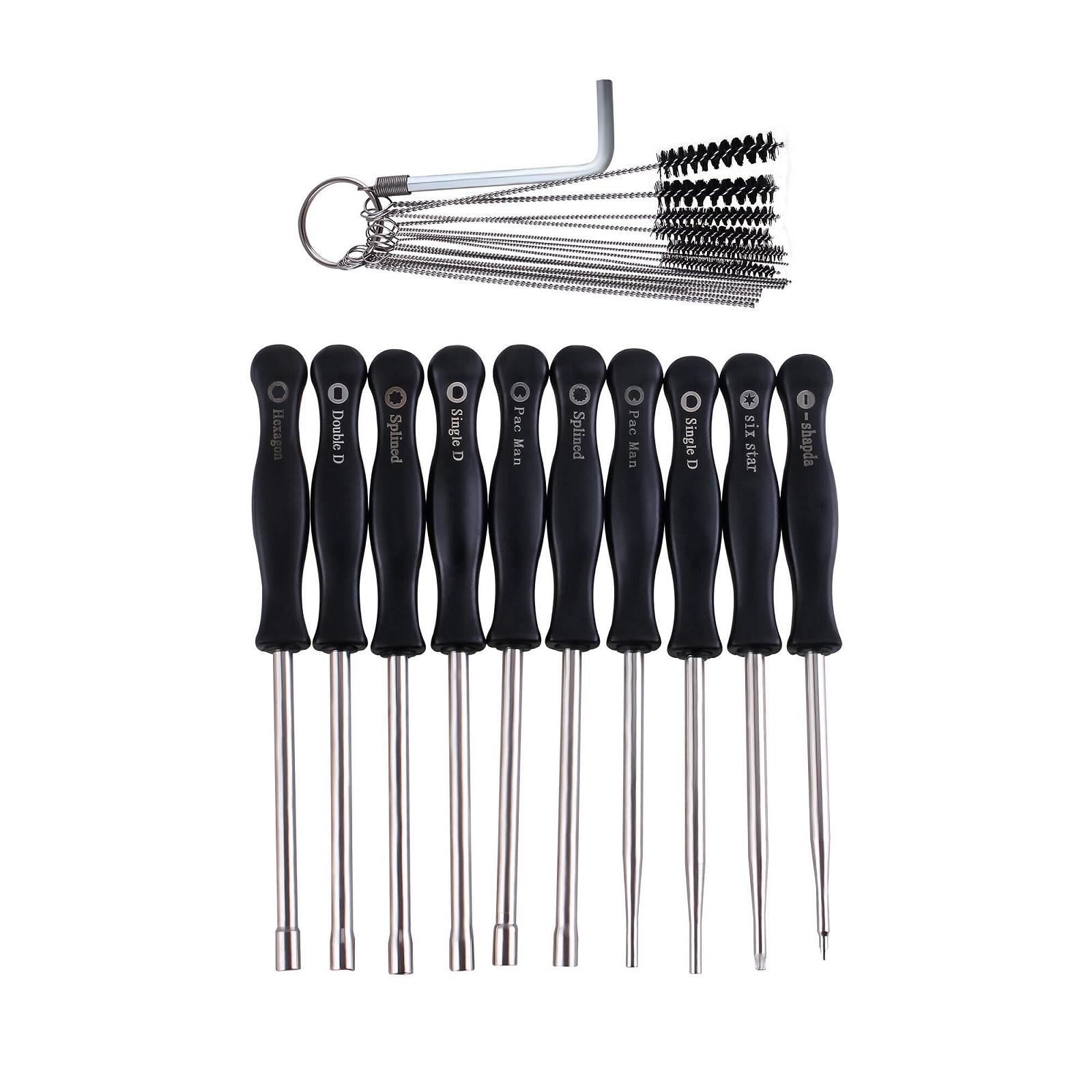 Набор TIOMIOSEA 10 отверток Carburettor Adjustment Tool с щетками для очистки, инструментами для регулировки карбюратора и сумкой для переноса, фото №2