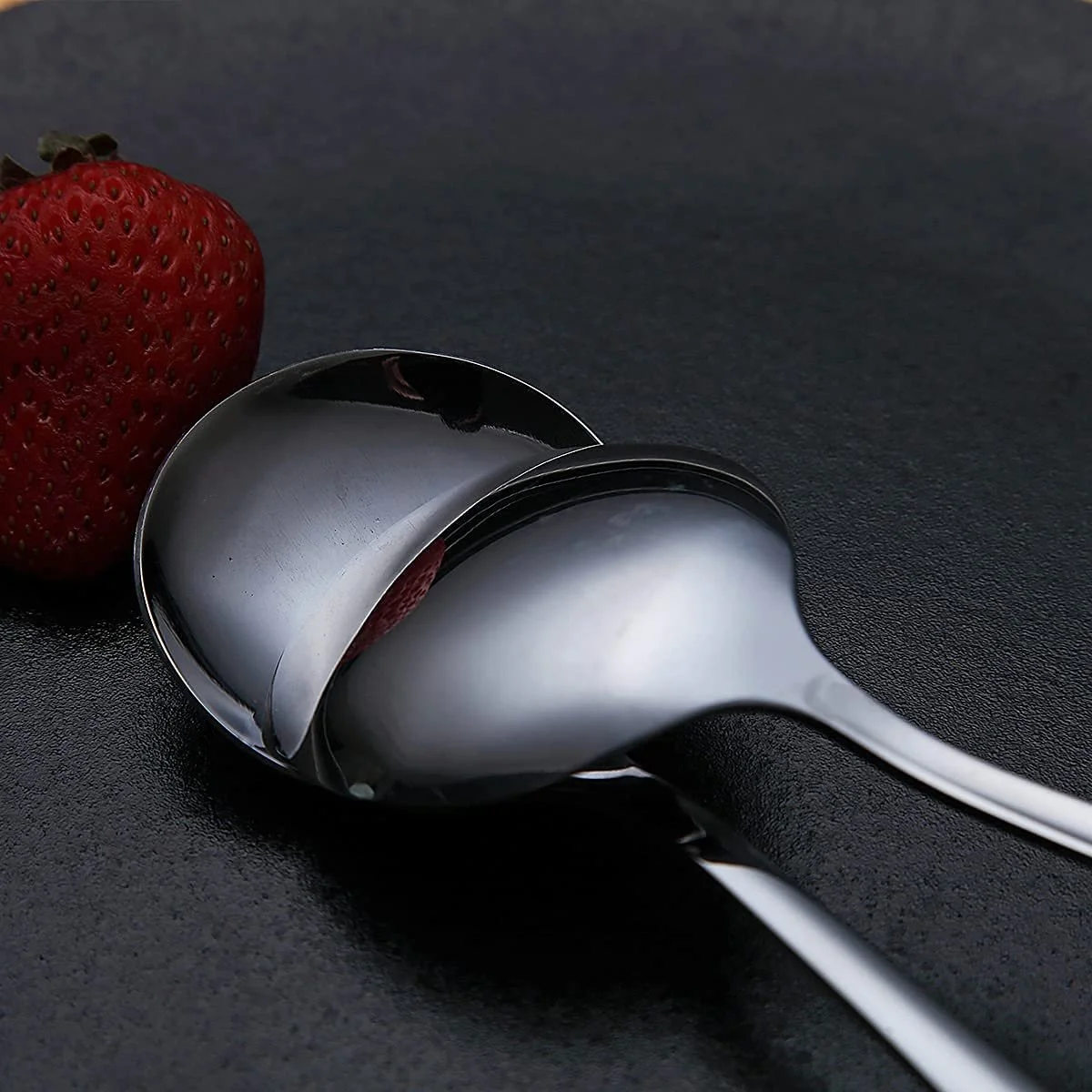 Ложка для супу Berglander, 6 шт., з нержавіючої сталі, кругла, класична блискуча, фото №6