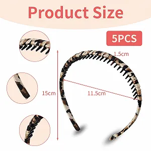 Набір з 5 обручів для волосся для дівчат та жінок synthetic.ua - Фото 1