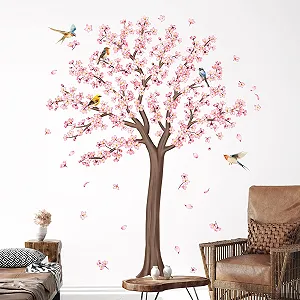 Наклейка на стіну Велике вишневе дерево рожевий цвіт H159 см - Фото 1