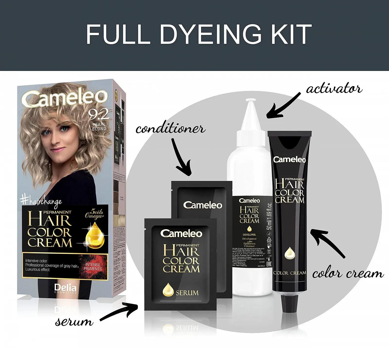 Фарба для волосся Delia Cameleo Permanent 9.2 Перлинний Блонд, фото №2