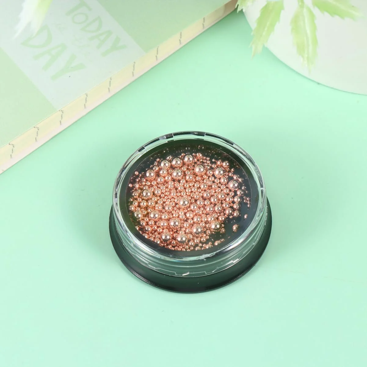 Бісер для нігтів Ipetboom 5 наборів Сталеві металеві намистини для прикраси натуральних та штучних нігтів, фото №2