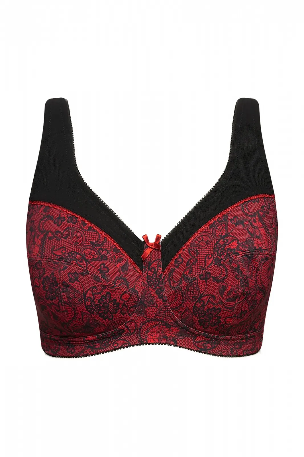 Бюстгальтер Ulla Popken Relief Lace Print без кісточок, чашка C-F, фото №3 Бюстгальтер Ulla Popken Relief Lace Print без кісточок, чашка C-F, фото №3