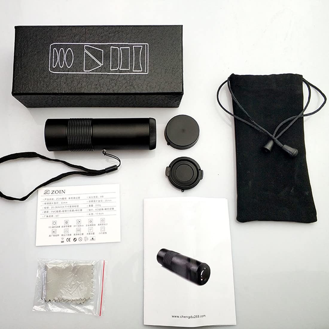 Монокуляр ED-Glas-Lanthanid-Glas 65° HD чорний, фото №7