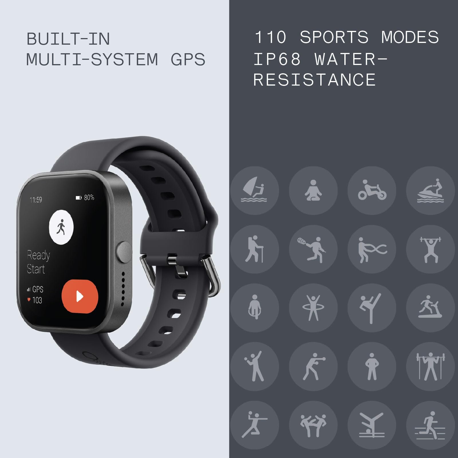 Смарт-годинник CMF by Nothing Watch Pro 1.96" AMOLED Дисплей, фітнес-трекер, Multisystem GPS, Bluetooth Дзвінки з AI шумозаглушенням, до 13 днів роботи від батареї - Темно-сірий, фото №4