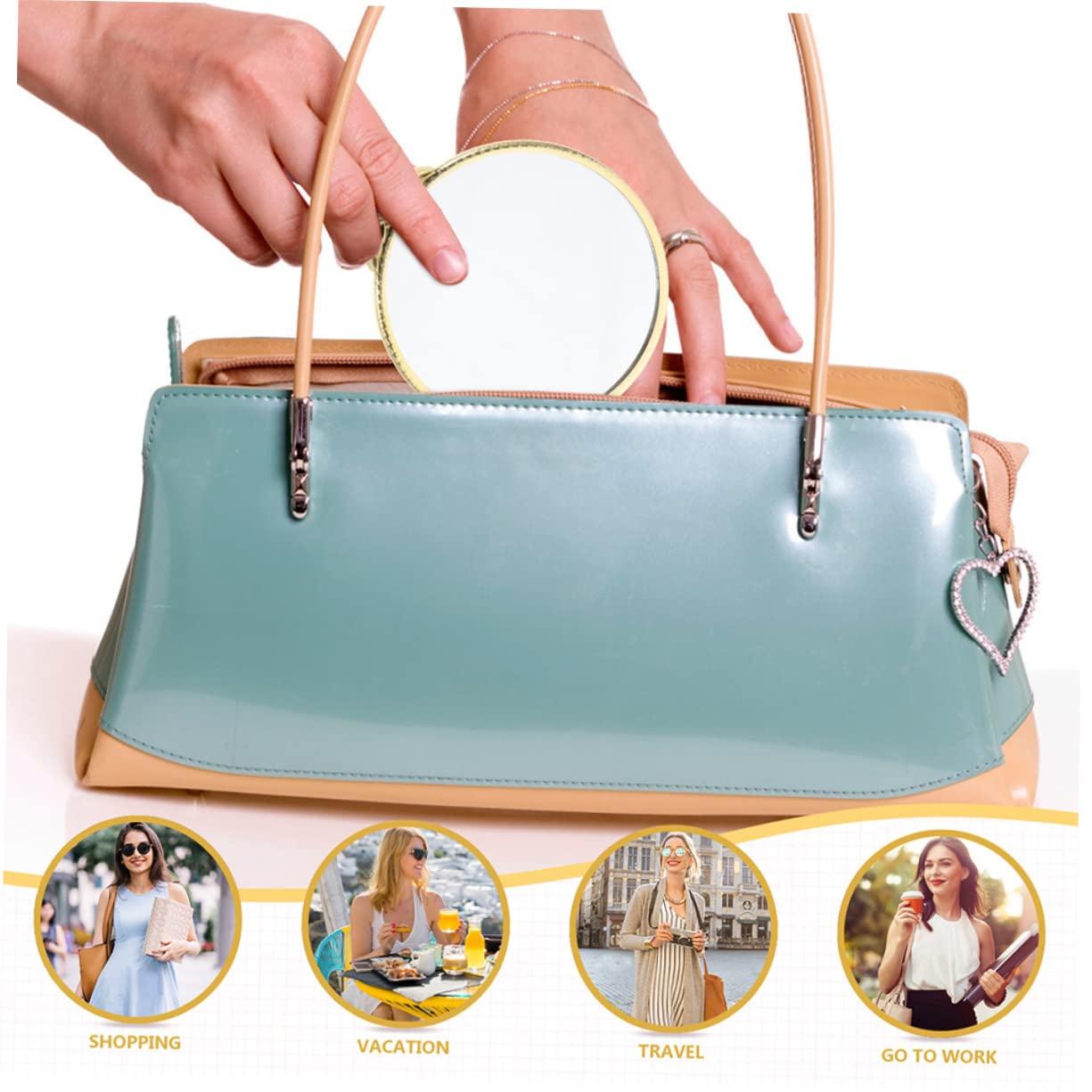 Зеркало Angoily Make-Up с ручкой Розы, фото №3 Зеркало Angoily Make-Up с ручкой Розы, фото №3