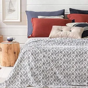 Покривало English Home Gem Roses Print Подвійний Піке 200x220 см Індиго synthetic.ua - Фото 1