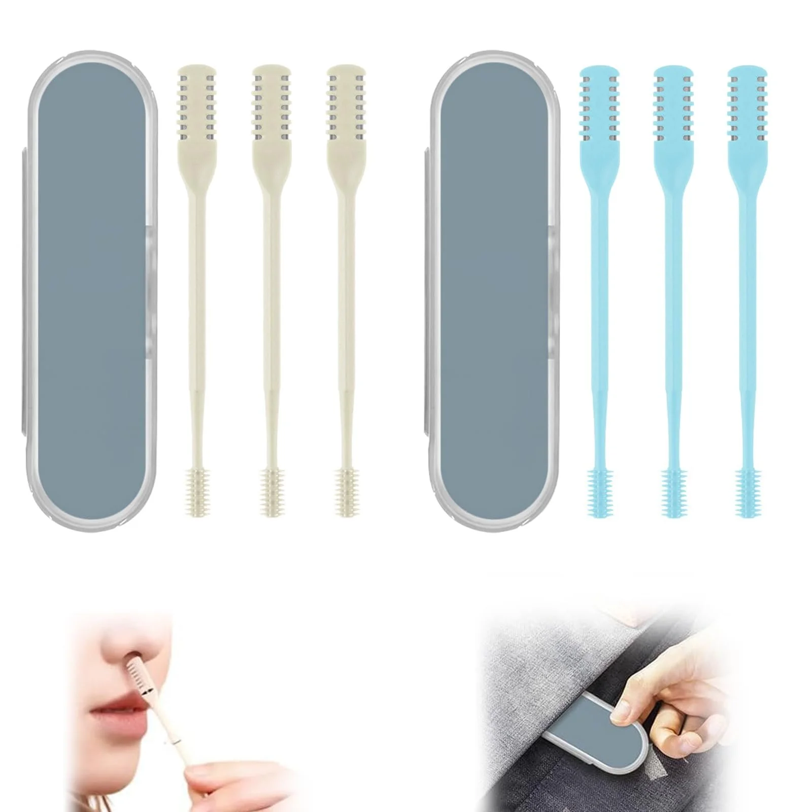 Тример Rienan 6 пакет 2-в-1 для носових волосся для чоловіків, фото №1