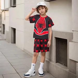 Комплект піжами для хлопчиків Trsenvrml Літня з короткими рукавами Spider synthetic.ua - Фото 1