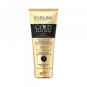 Крем для рук Eveline Cosmetics Gold Peptides Золоті Пептиди Відновлююча формула Вітамін С та Ніацинамід 24K Золото - Фото 1