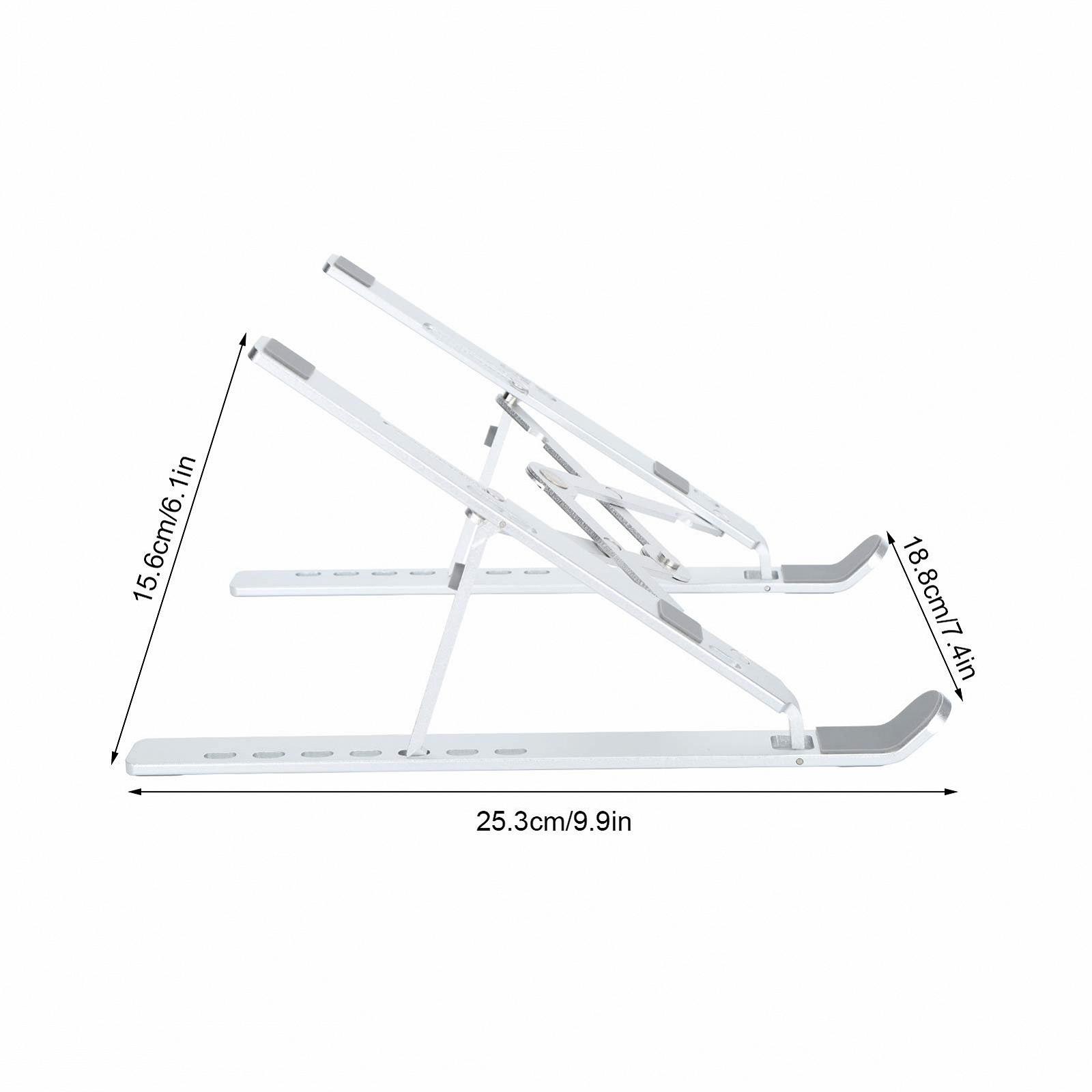 Подставка для ноутбука складная, алюминиевый сплав, подставка для компьютера с силиконовыми накладками, эргономичный держатель для ноутбука высотой до 156 дюймов, совместимая, фото №4 Подставка для ноутбука складная, алюминиевый сплав, подставка для компьютера с силиконовыми накладками, эргономичный держатель для ноутбука высотой до 156 дюймов, совместимая, фото №4