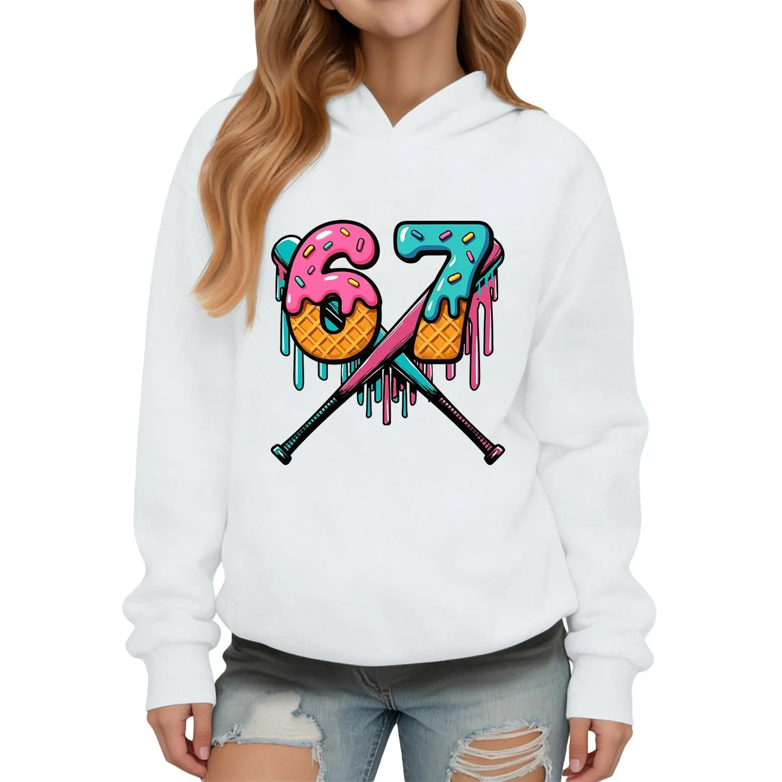 Толстовка Generisch для мальчиков и девочек, детская дышащая теплая повседневная модная куртка с капюшоном и удобными мотивами для активного дня, пуловер с длинными рукавами, фото №1