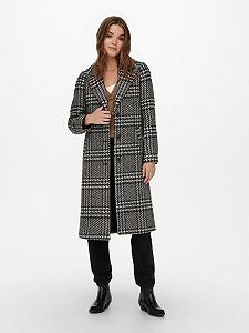 Пальто ONLY ONLMINNA LIFE CHECK WOOL COAT XS Черный - Фото 1