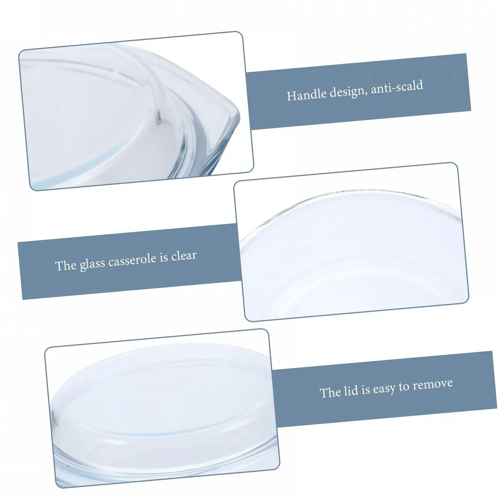 Форма для запекания NOLITOY с крышкой стеклянная круглая для микроволновой печи, фото №4