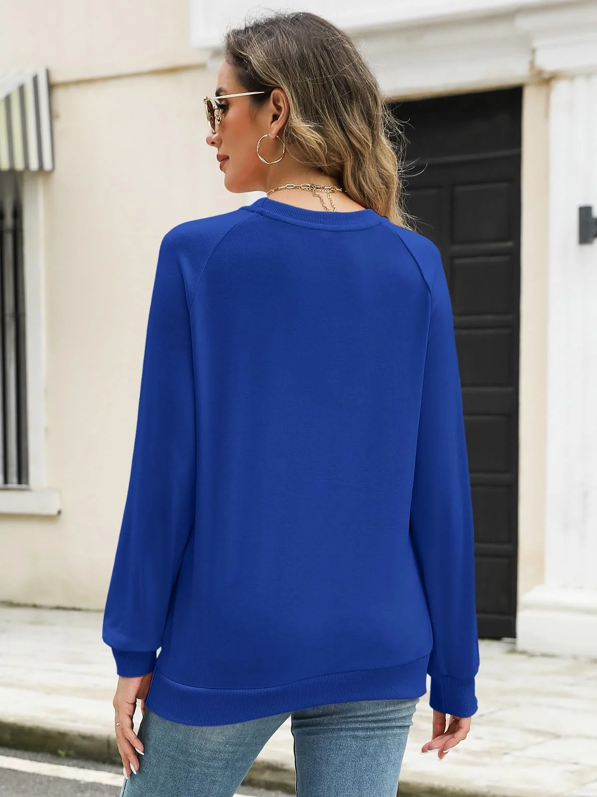 Женский Пуловер Onsoyours Джемпер с круглым вырезом Весна Длинный рукав Свитшот Повседневный Базовый Топ, фото №5