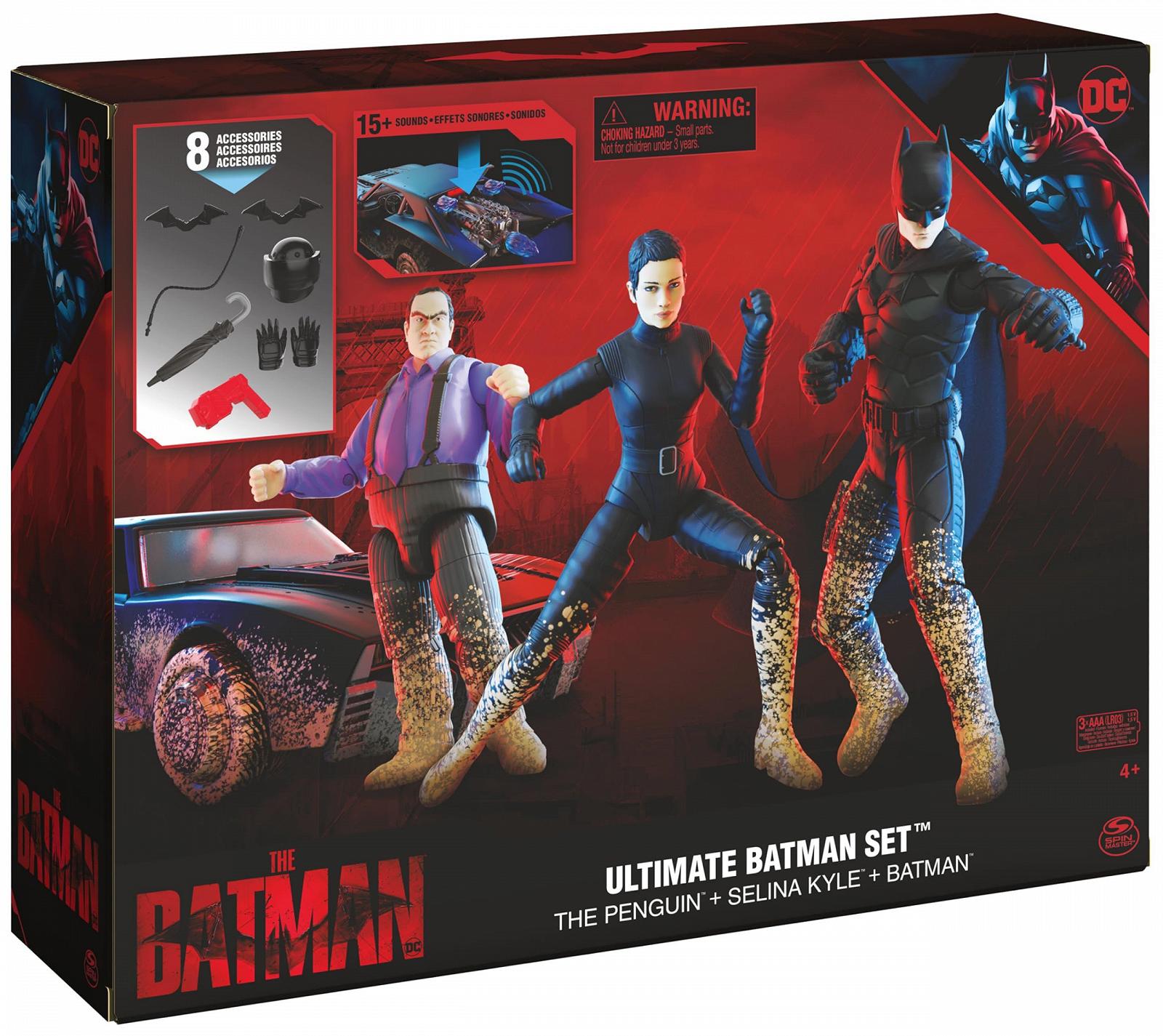Фигурки DC Comics Batman Бэтмен, Пингвин, Селина Кайл, Бэтмобиль, 10 см, грязный вид, фото №11