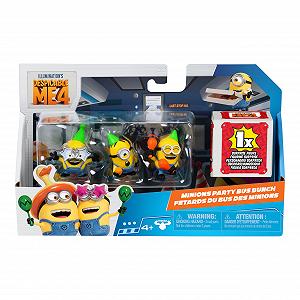 Фигурки MINIONS Despicable Me 4, набор из 4 штук, Party Bus Squad, 5,8 см, коллекционные, в наборе 3 видимые фигурки и 1 скрытая фигурка-сюрприз synthetic.ua - Фото 1