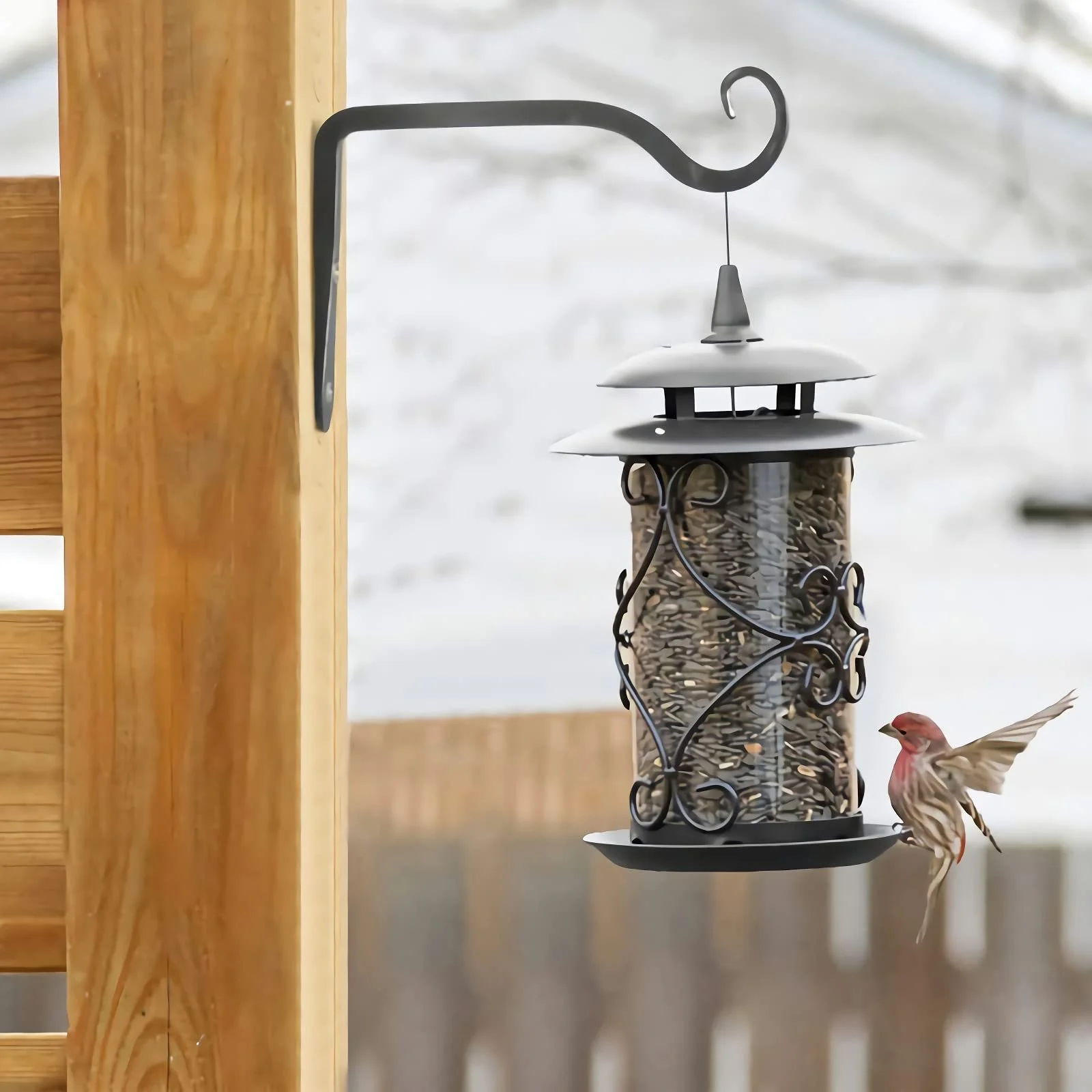 Кронштейн для підвісного кошика Подовжена версія Набір 2 шт. 15 x 10 см Залізний Чорний, фото №3