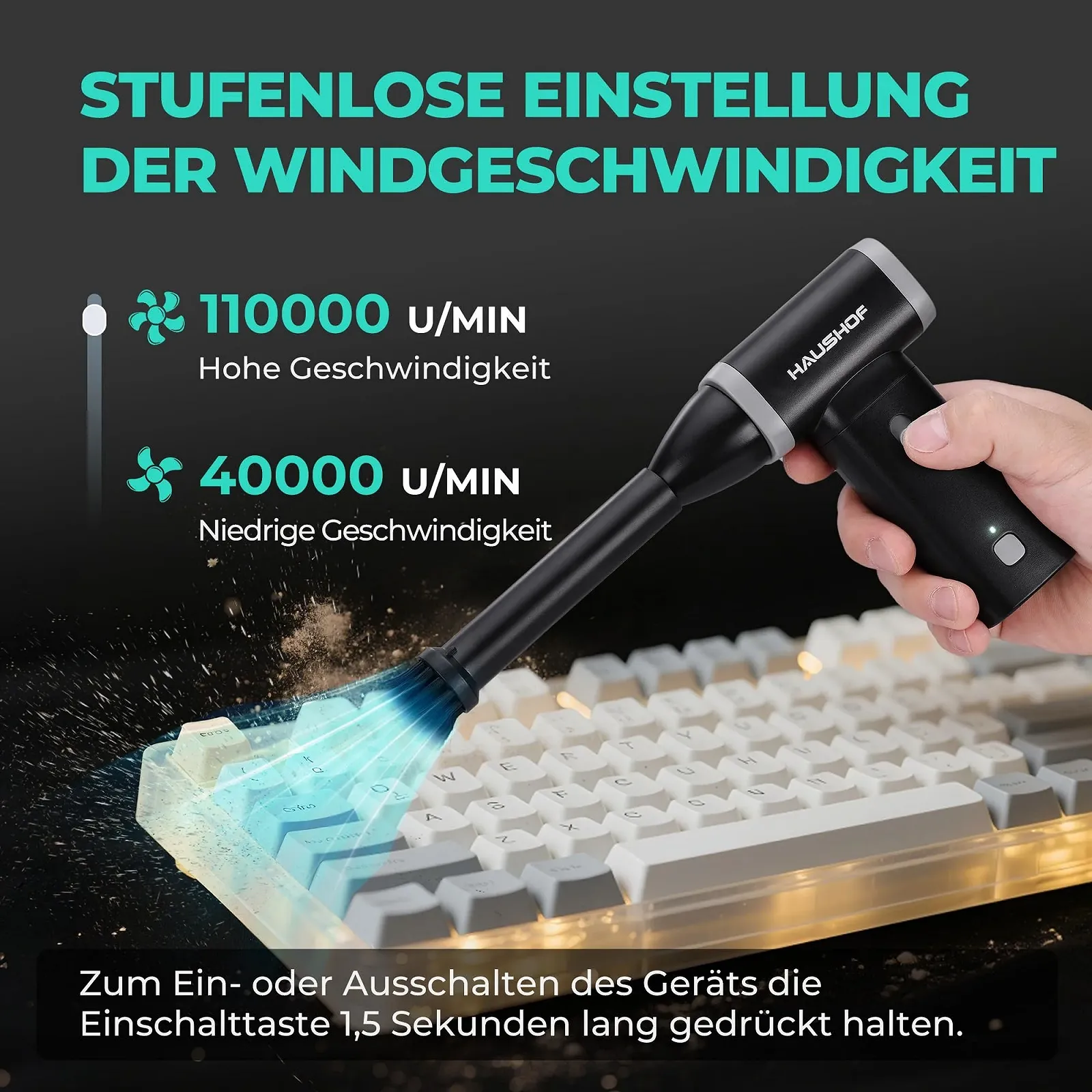 Портативный аккумуляторный воздуходувка HAUSHOF 8V (EU PKG), фото №3 Портативный аккумуляторный воздуходувка HAUSHOF 8V (EU PKG), фото №3