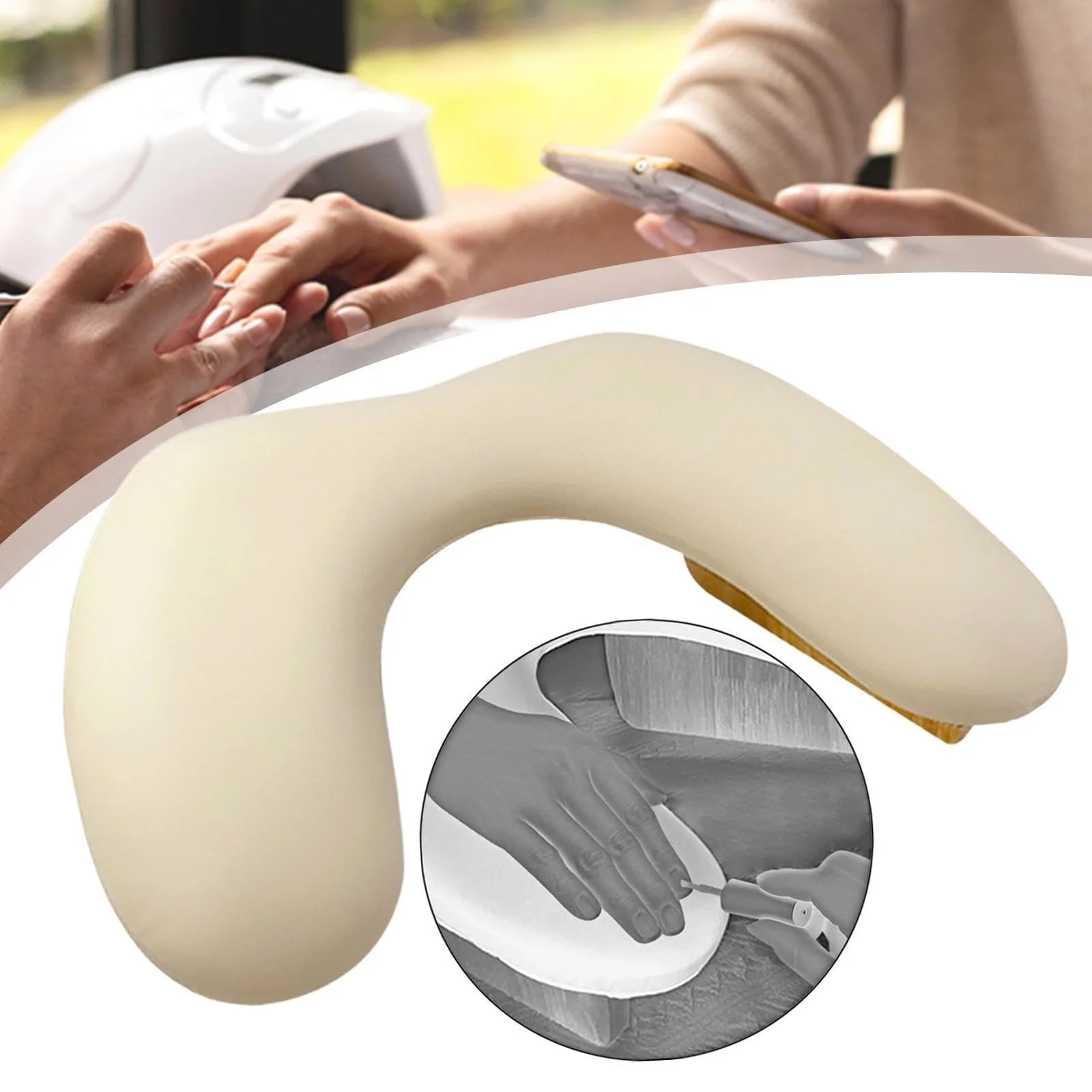 Подушка-подставка для рук Generic, молочно-белая, фото №7 Подушка-подставка для рук Generic, молочно-белая, фото №7