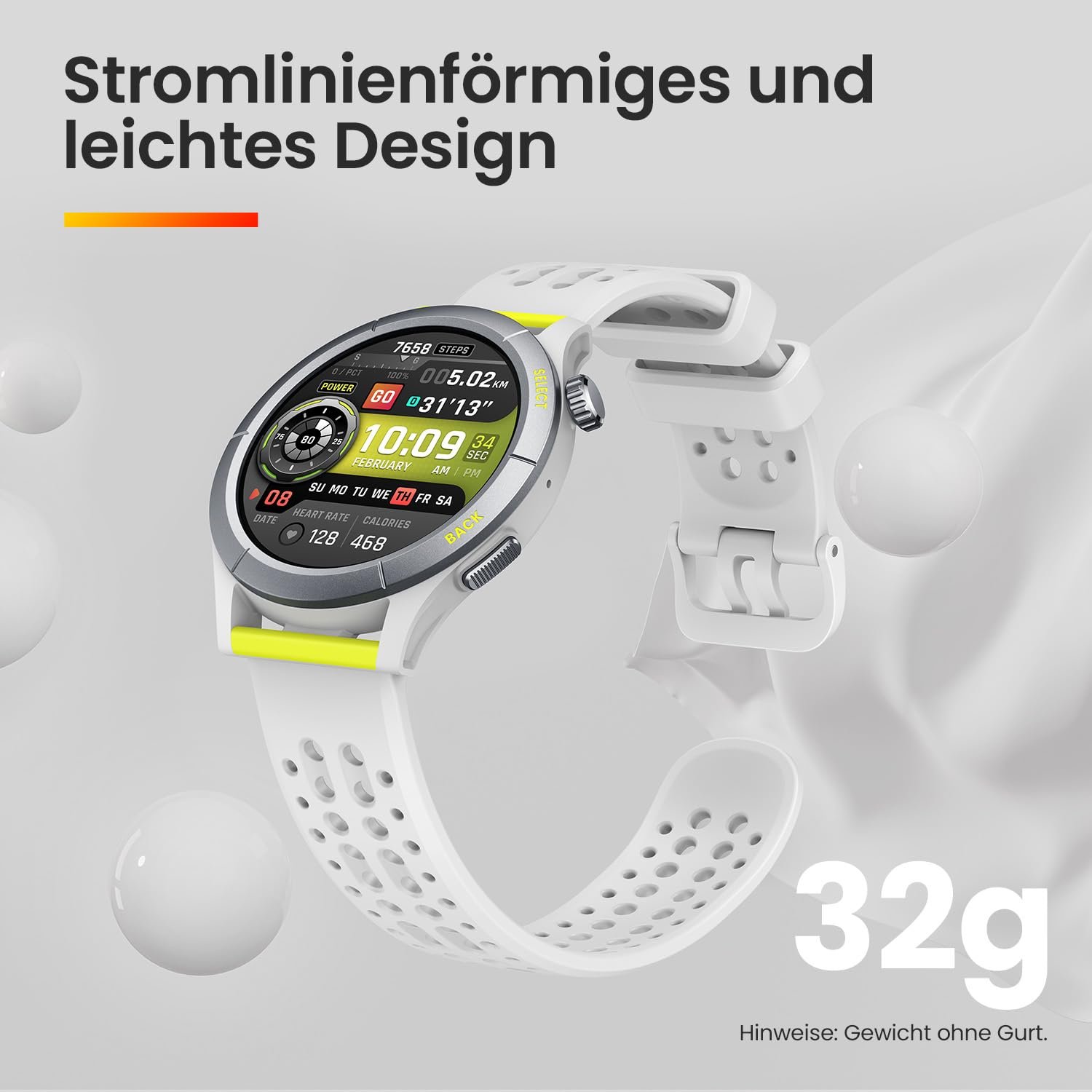 Смарт-годинник біговий Amazfit Cheetah з Dual Band GPS, навігацією по маршруту та офлайн-картами, шаблоном тренувань, монітором серцевого ритму, вбудованою Alexa, час заряджання: близько 2 годин, фото №6