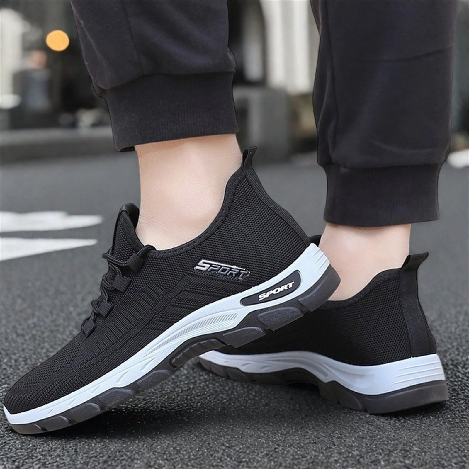 Мужские кроссовки Elevate для активного отдыха, на шнуровке, ортопедические, дышащие, удобные, для увеличения роста, для ходьбы, удобные, со стальным носком, легкие, модельные туфли, фото №6