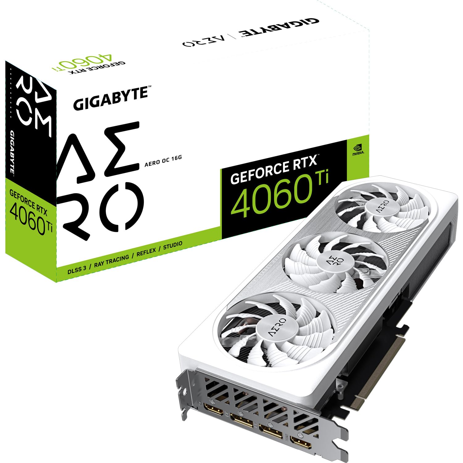 Графічна карта Gigabyte NVIDIA GeForce RTX 4060 Ti Aero OC - 16GB GDDR6, 128-бітна, PCI-E 4.0, 2595МГц Ядро, 2x DP 1.4, 2x HDMI 2.1a, NVIDIA DLSS 3 - GV-N406TAERO OC-16GD, фото №1