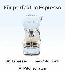 Кофеварка эспрессо Smeg ECF02BLEU 1 л 1350 Вт Черная synthetic.ua - Фото 1